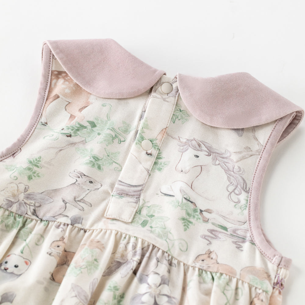 🌿 Woodland Smocked Baby Romper | Ultra-Soft Modal