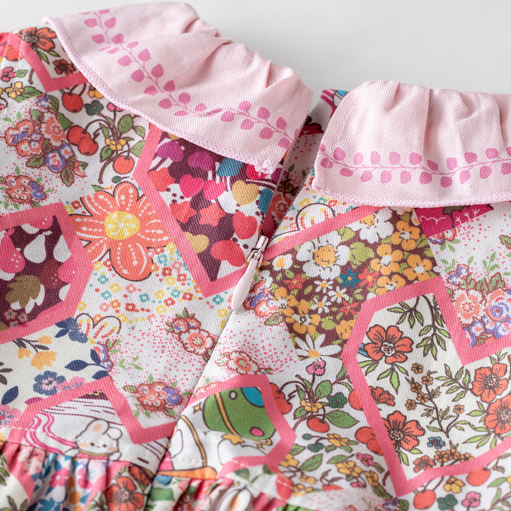 Vintage Floral Baby Top with Hidden Back Zipper 🌸