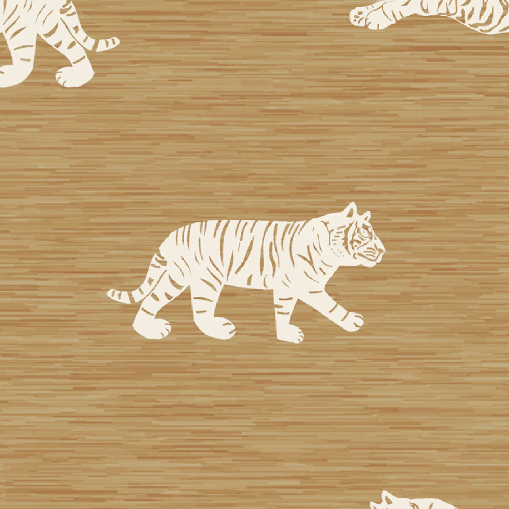 Tiger Embroidery + Waffle Cuffs + Cotton Baby Romper