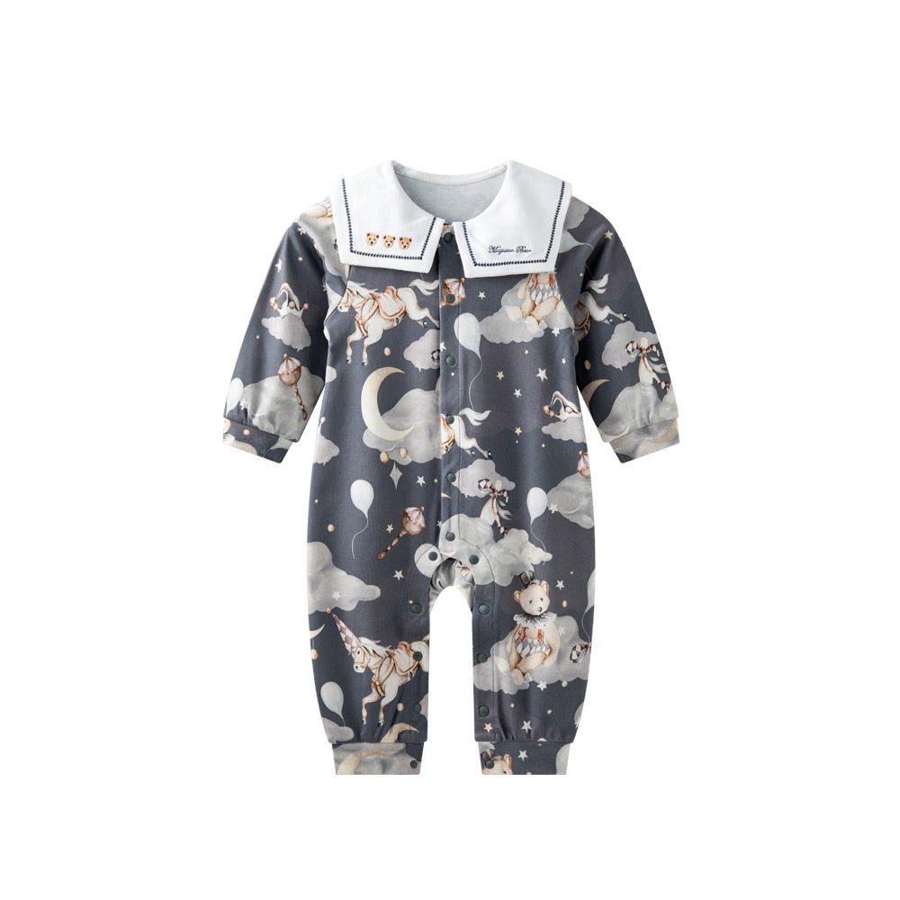 Soft Cotton Baby Romper with Woodland Animal Print | Lightweight One-Piece for Everyday Comfort