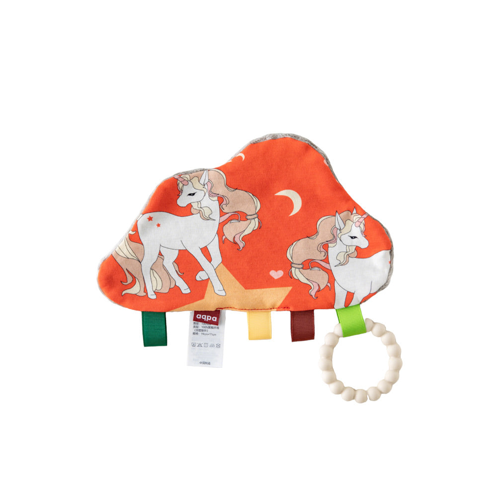 Star-Shaped Sensory Baby Lovey – 3D Minky Dots + Teething Ring | Soothing Blanket for 0–12M Babies