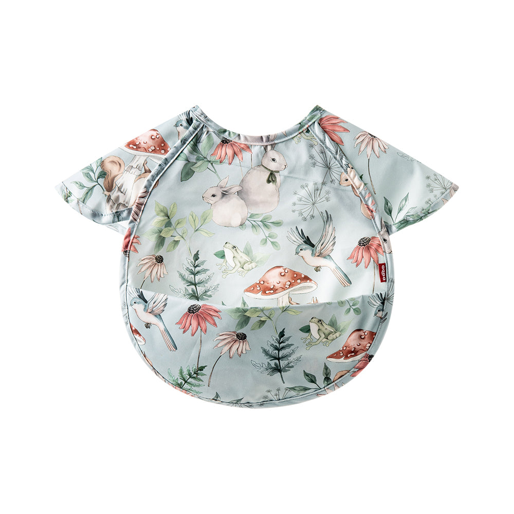 🌸 Whimsical Forest Baby Bib – Soft Waterproof Feeding Bib with Animal Print 🐇🦋