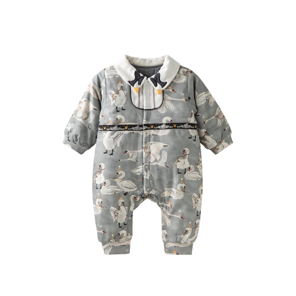 Cloud Feather Rhythm Long-sleeved Front-opening Bodysuit