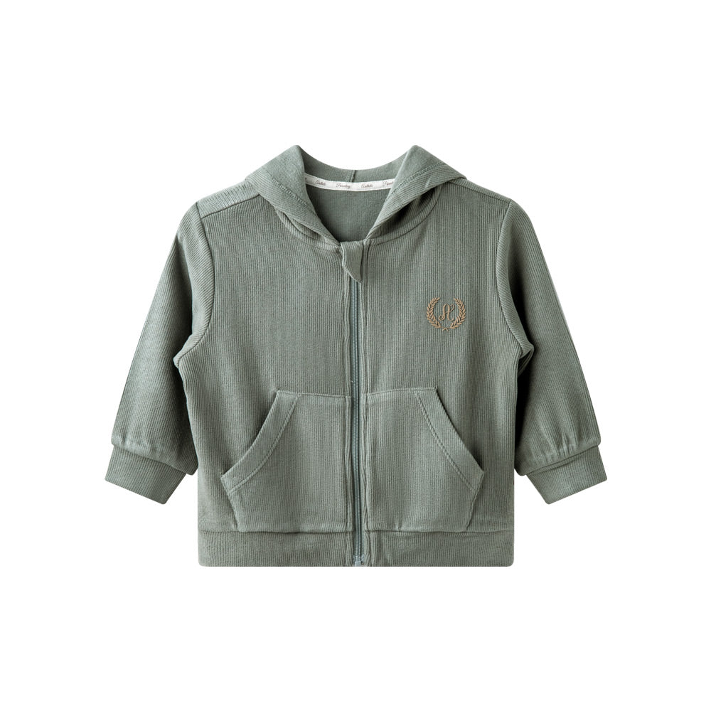 Wool Blend Baby Hoodie – Double Zipper