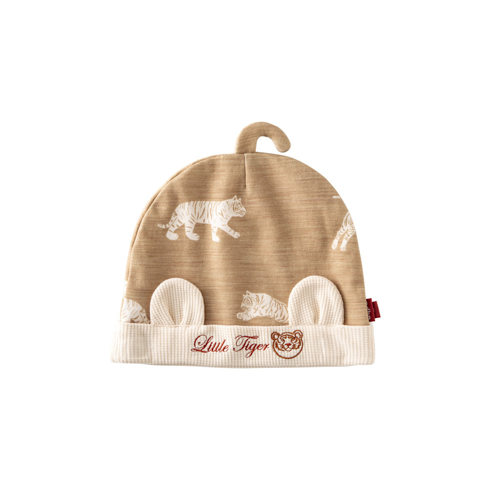 Baby Cotton Hat – “Little Tiger” Su-Style Embroidery | Non-Stretch, Soft & Safe Newborn Beanie