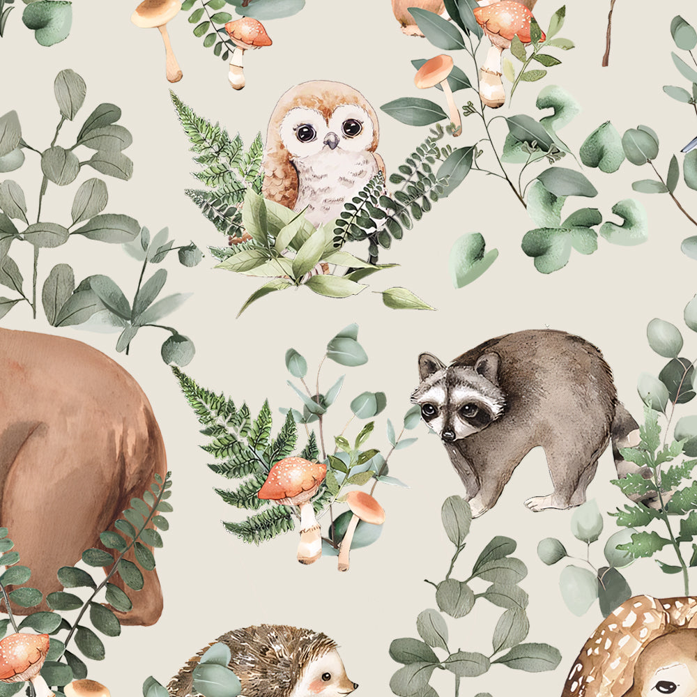 🍃 Forest Friends Smocked Romper | Soft Modal Magic