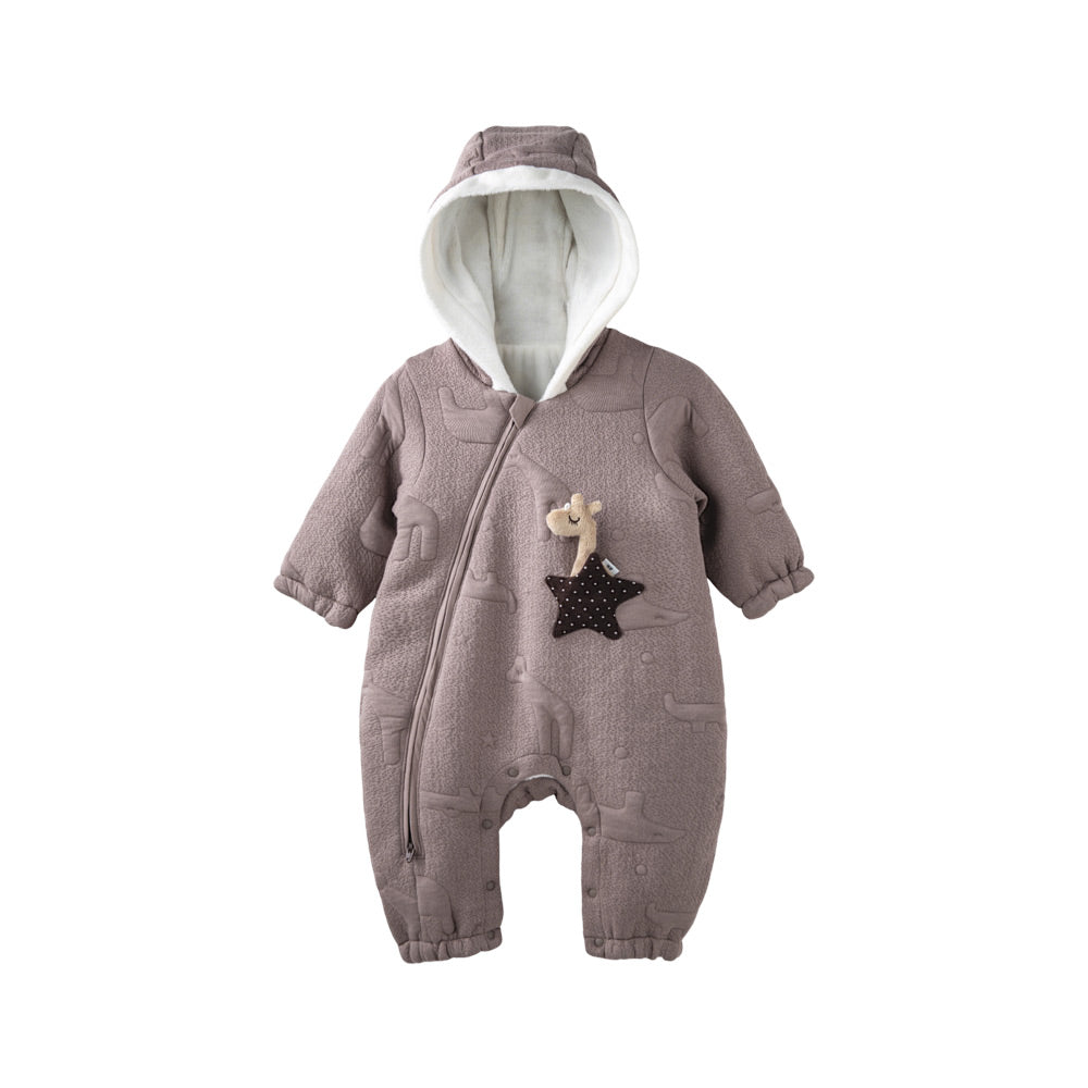 Embossed Animal Texture + Interactive Toy Pocket + Baby Romper