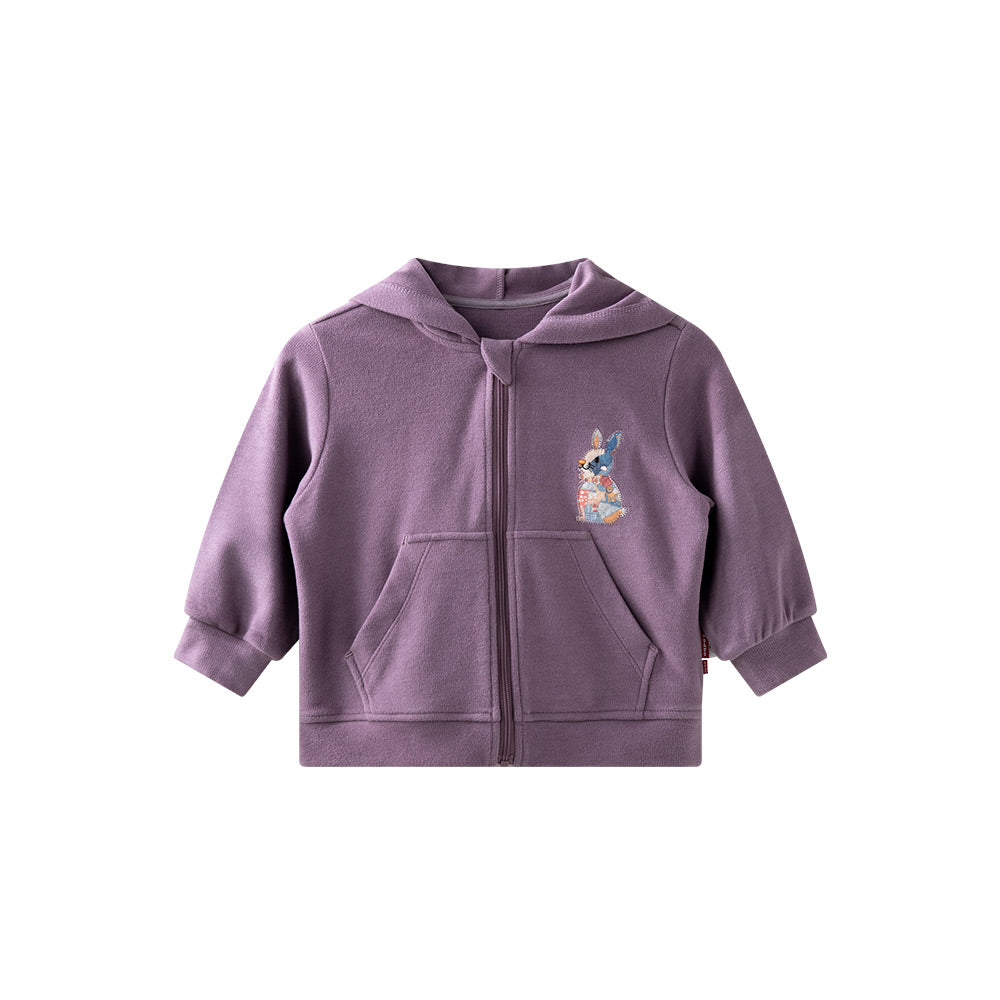 Anti-Pilling Fleece Texture + Patchwork Bear Design + Baby Hoodie Set