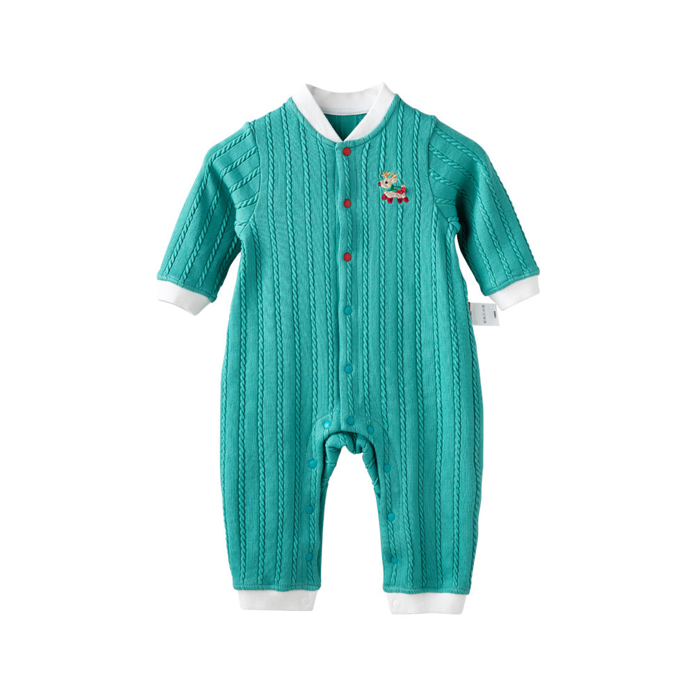 Christmas Reindeer Embroidery + Candy Cane Knit + Baby Romper