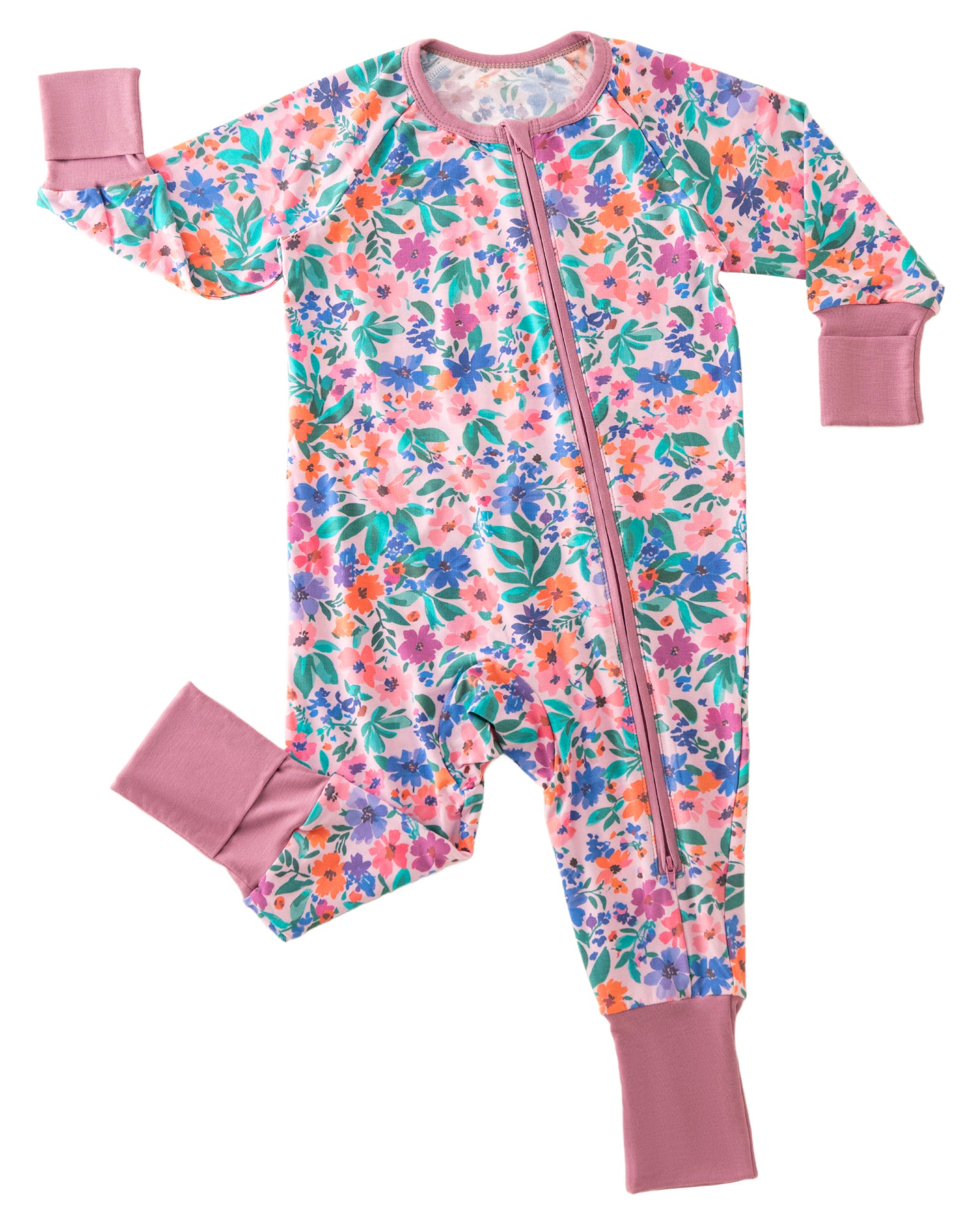 Cloud-Soft Bamboo Zip-Up Onesie — Breathable, Stretchy, All-Day Comfort